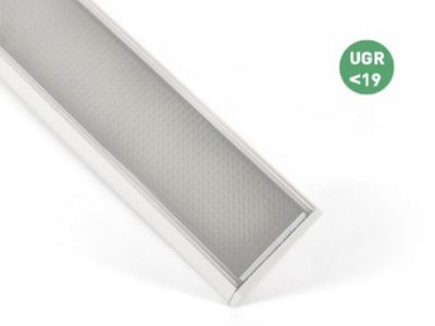Luminaire linéaire LED monté en surface LUZ, UGR<19, 2835 LED, 90 lm/W