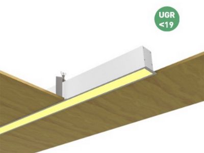 Luminaire linéaire LED Encastré avec garniture LUZ, UGR<19, 2835 LED, 90 lm/W 