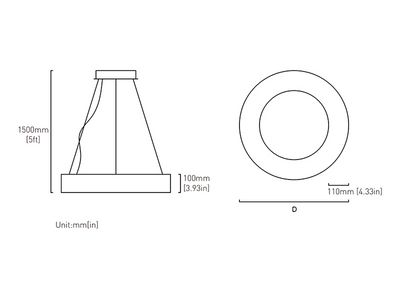 Suspension LED anneau O100 